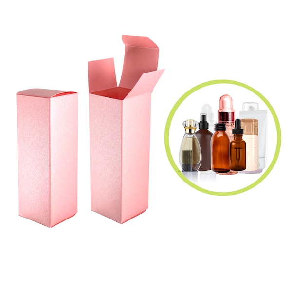 2oz Boxes 1.75x1.75x5" for Dropper Bottle Packaging Pink Boxes Health Products and Cosmetic Bottles