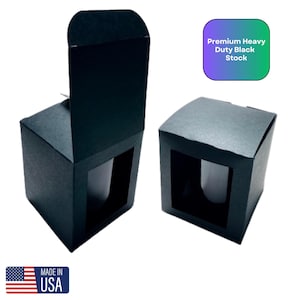 Premium Black Candle Boxes with Window | Heavy Duty Packaging for Candles | Durable Black Matte Stock | Perfect for Gift Packaging & Retail