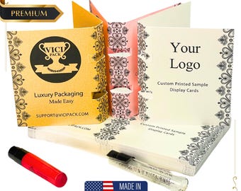 Custom Printed Perfume Display Cards: Vial Holder Packaging (Set of 200)