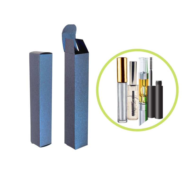 Läppglansförpackningar, Mascaraförpackningar, Reseparfym 10ml-förpackningar, Bulkgrossistleverantör Marinblå detaljhandelsförpackningar bild 1