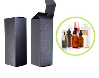 Product Boxes 1.75x1.75x5.5&quot; 2oz-4oz Black for Dropper Bottle Packaging