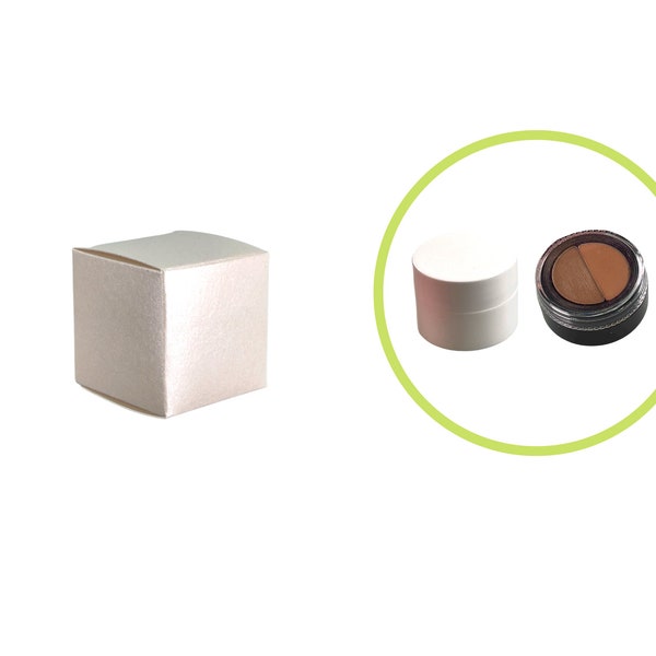 Lip Balm Boxes 1.5x1.5x1.5" White Square Packaging for Small Cosmetic Containers Including Powder Eye Shadows