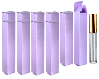 Lavender Shimmer Lip Gloss Boxes: 10pc Makeup Packaging - Recyclable