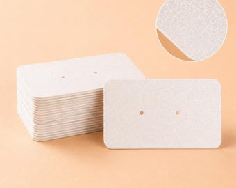 Stud Earring Display Cards Using Luxury White Pearl Stock – 50 Pack – Jewelry Packaging Supplies