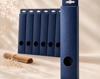 Blue Incense Packaging Boxes with Hang Hole: 7.5"-12", Set of 10 Boxes