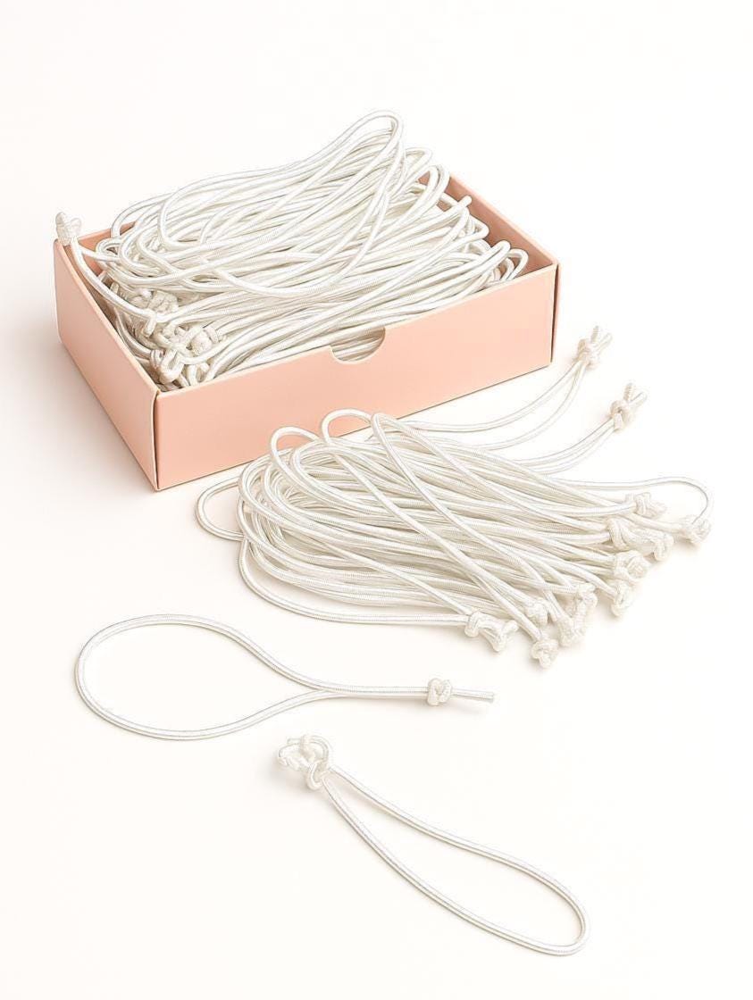 Pre-knotted Satin Tag Loops: Elastic Hanging Strings - Set of 50 - Etsy