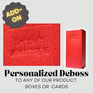 Grabado personalizado en relieve para cajas de embalaje de papel y tarjetas de joyería / Marca personalizada y elegante complemento de embalaje
