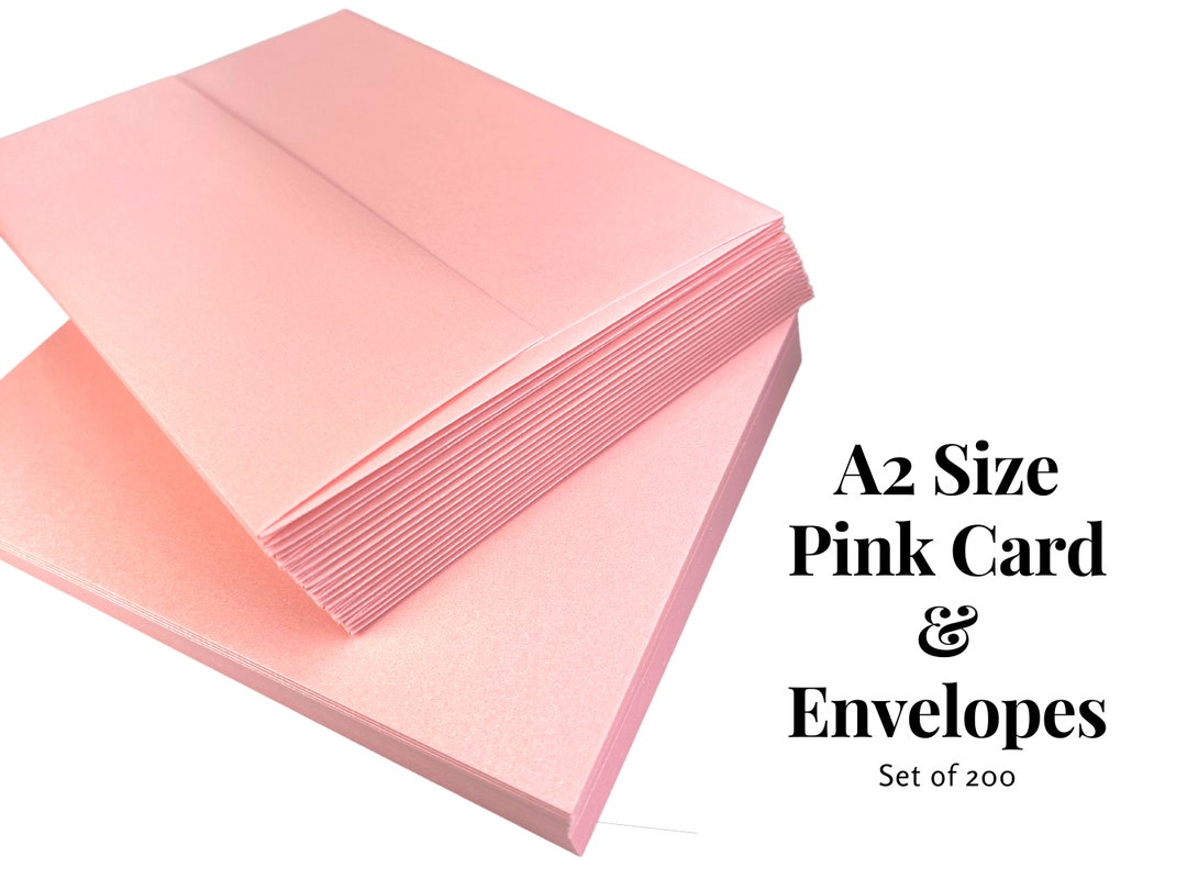 Blank Card and Envelopes Stationary in Pink Cardstock Notecard Etsy