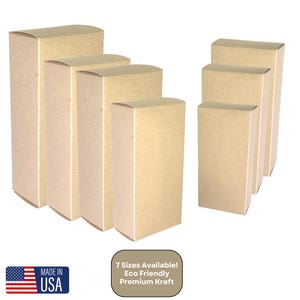 Boîtes de bouteilles de parfum Kraft en papier kraft brun clair de qualité supérieure, emballages pour petites entreprises, boîtes vierges pour la vente au détail