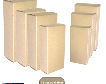 Kraft Perfume Boxes, Sustainable Light Brown Packaging: 7 Sizes Available, Set of 25