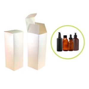 4oz Product Boxes 2x2x5.625" White Pearl for Bottle Packaging, Spray Cap Containers, Retail Display for Cosmetics, Herbals, and Perfume