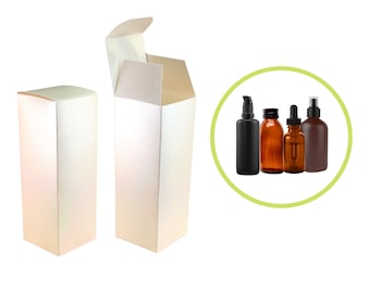 4oz Product Boxes 2x2x5.625" White Pearl for Bottle Packaging