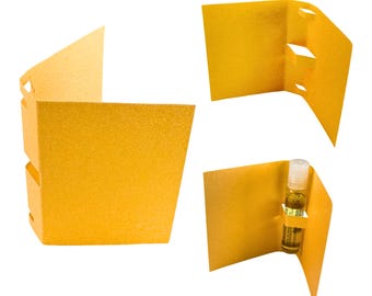 5ml Display Cards in Luxury Gold Cart Stock, Set of 50 for Perfumes & Oils