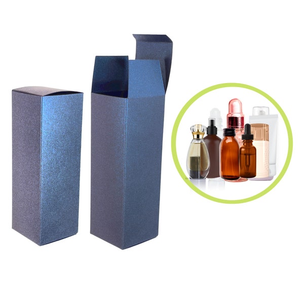 2oz Bottle Boxes 1.75x1.75x5.125" Plain Blanks Navy Product Boxes Bulk Packaging Wholesale