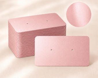 Pink Stud Earring Cards, Luxury Card Stock, Pack of 50