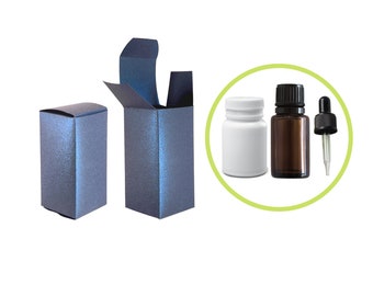 Essential Oil Blank Boxes 1.5x1.5x3.125" Navy Blue for Small Bottles, Cosmetic Packaging in Bulk Wholesale, Luxury Boutique Retail Boxes