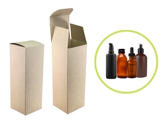 Kraft 4oz Bottle Boxes, Uncoated Paperboard Packaging (2x2x5.625)