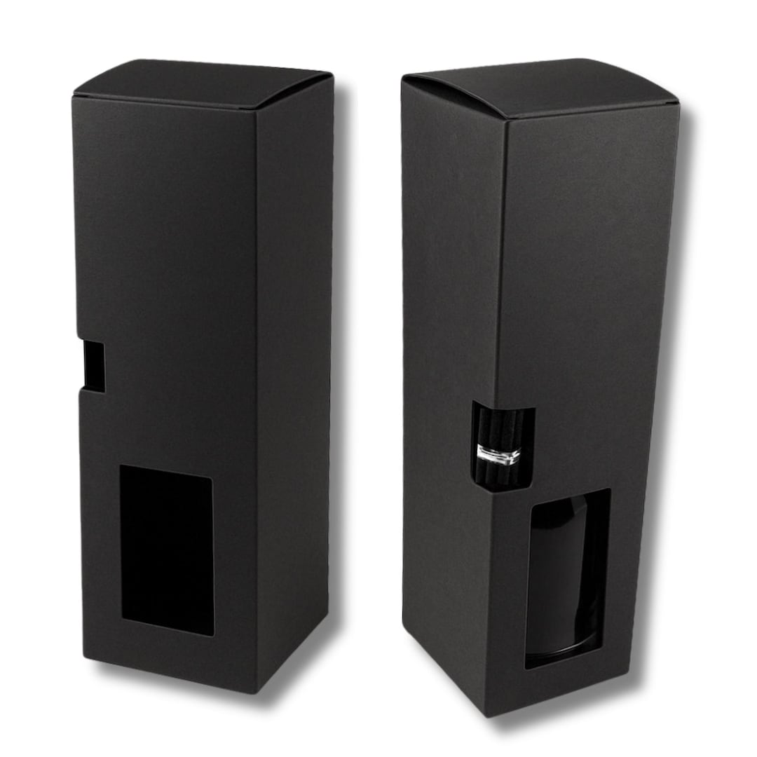 Black Matte Diffuser Boxes - Reed Stick Compartment - Set of 10 Empty ...