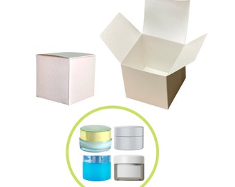 White Face Cream Boxes 2.125x2.125x2.125" Box Blanks for Small Jar Packaging Also Used for Party Favor Boxes