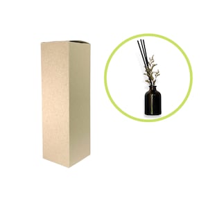 8oz Bottle Box Packaging in Light Brown Kraft for Diffusers, Fragrance, and Herbalist Businesses,  Paper Box Packaging Supplies Wholesale