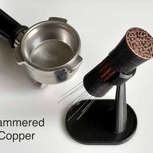 WDT Tool Espresso Distribution Tool Copper, Nickel, or Special Edition Stone White Brass Finishes Hammered Copper