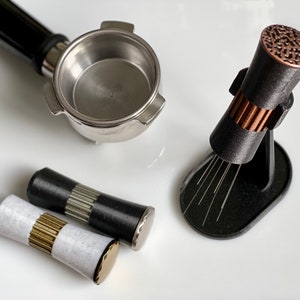 WDT Werkzeug Espresso Verteilungswerkzeug Kupfer, Nickel oder Sonderedition-Stein-Weiß-Messing-Finishes Bild 1