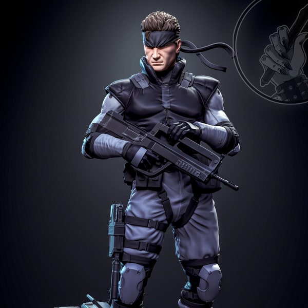 Figurine Solid Snake from Metal Gear Solid 1 - 170mm, unpainted, unassembled 3D printed kit (Hell Creator)