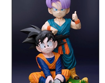 Figura infantil de Goten y Trunks – Dragon Ball Z | Resina impresa en 3D (pintable) | Arte de fan de DBZ | Diorama de anime coleccionable no oficial