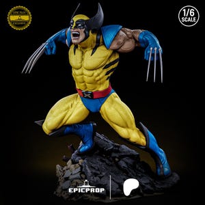 Figurine Wolverine – Diorama Combat | Impression 3D Résine à peindre | Fan art Marvel X-Men | Logan Super-Héros | Statue de Collection
