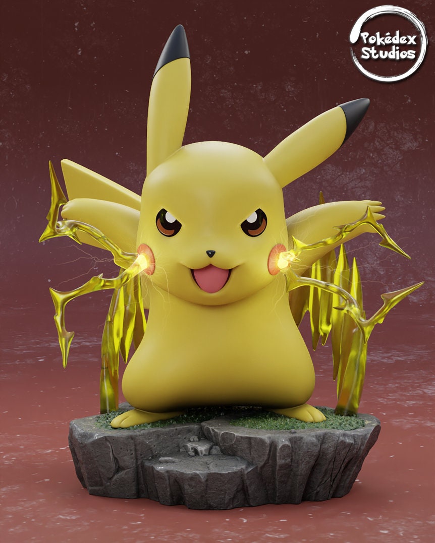 Pokemon Pikachu ポケモン ピカチュウ オブジェ Pokemon Pikachu Figurine (pokedex Studio), 112mm, Unpainted