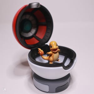 Pokébola com pokémon dentro - Pokémon colecionável com ímã para fechamento - Impresso em 3D - fanart - sem pintura