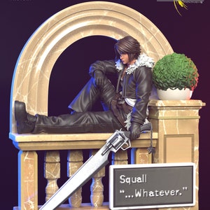 Squall Leonhart Figurine - Final Fantasy VIII - Detailed 3D Printed Resin | FF8 Fan Art | Unofficial Collectible Statue | Handmade