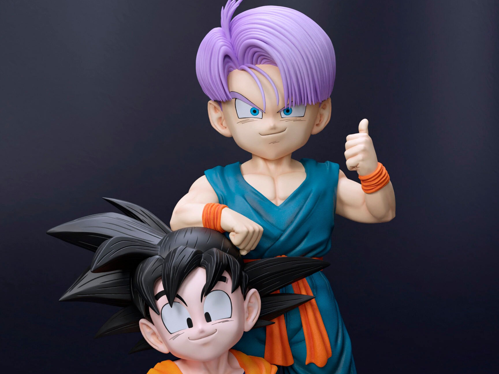 Dragon Ball Goten & Trunks Diorama Figurine - 1/6 scale unpainted unassembled 3d printed kit - Fanart / anime / manga