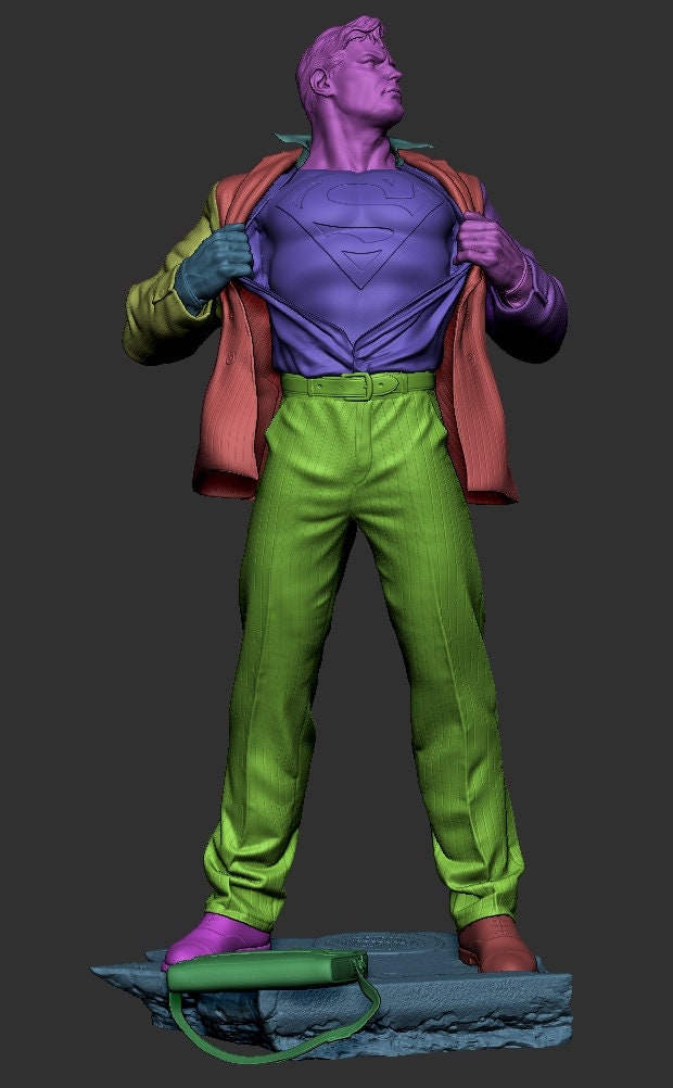 Superman Clark Kent Figure – 3D Printed Detailed Resin Paintable