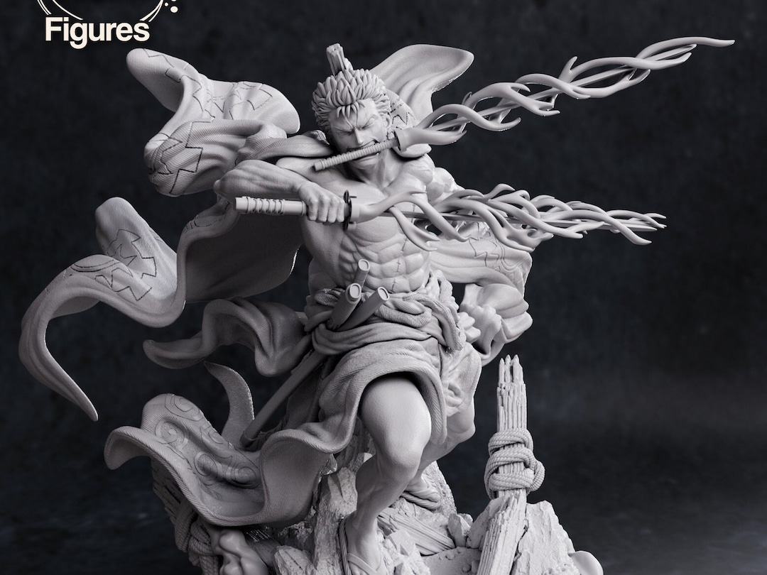 Wano Zoro Figurine From One Piece / Unpainted Unassembled 3d