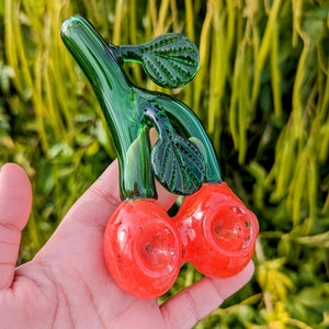 Glass pipes/ Glass Pipe/ Pipe/ Pipes/ Cherry glass pipe/ Double bowl/ S58