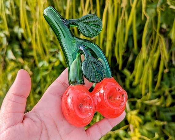 Glass pipes/ Glass Pipe/ Pipe/ Pipes/ Cherry glass pipe/ Double bowl/ S58