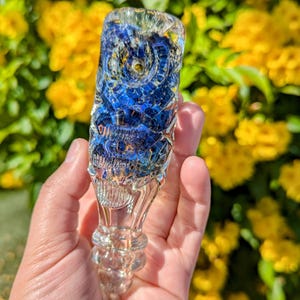 Blue fumed Glass pipe/ Glass Pipes/ Pipe/ Pipes