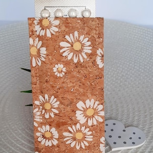 KORKstoff Etui - BLÜMCHEN MIT GLITZER -