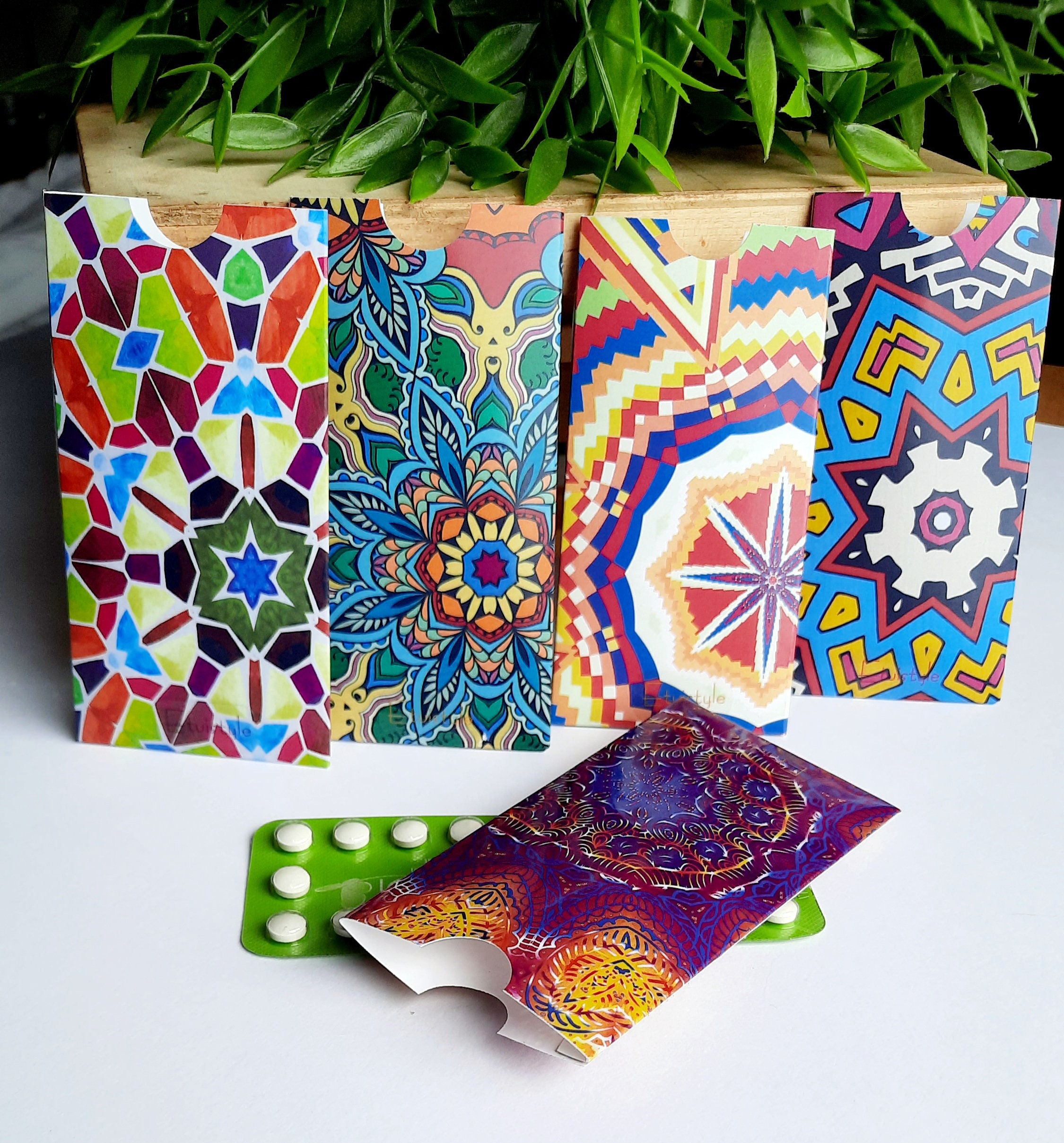 Pill case - African style -