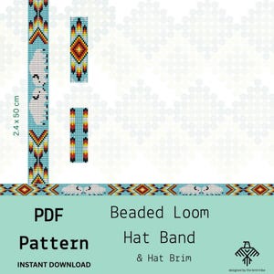 Mönster för pärlband med vitt buffelhattband • Vävstol/Rätstygn (PDF)