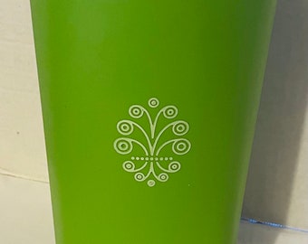 Vintage Tupperware 1222 - 3 Lime Green - Apple Green Tall Tapered Storage Container. MINT.