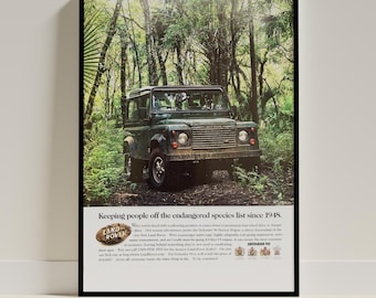 ランドローバー ディフェンダー 広告 レトロ 自動車 ポスター カー