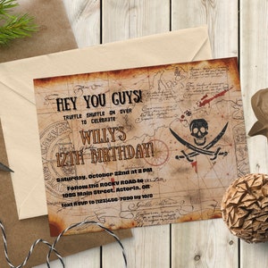Customizable Goonies Map Invitation - FREE RUSH!!!