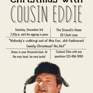 Customizable cousin Eddie Invitation FREE RUSH AVAILABLE - Etsy