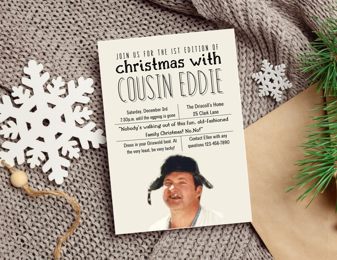 Customizable cousin Eddie Invitation FREE RUSH AVAILABLE - Etsy
