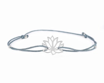 Lotusblume Schmuck 925 Sterling Silber | Yoga Geschenk Armband Damen , Geschenkideen minimalistischer Schmuck Seerose Frauen Tochter