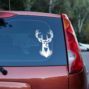 Deer Vinyl Decal, deer decal,car decal, truck decal, hunting decal, deer head decal, holographic decal, stocking stuffer, buck vinyl decal