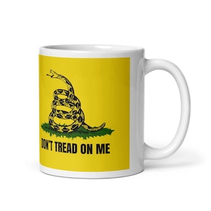Don&#39;t tread on me mug, 2nd amendment, Constitution, Fathers Day gift, Gadsden Flag, gadsden snake, dont tread on me, second amendment