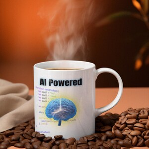 AI Powered Coffee Mug, Funny Programmer Coding Gift image 2